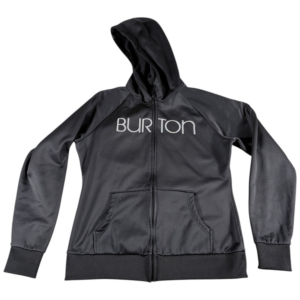 Burton Zip Hoodie Men XL Black Durable Y2K Workwear Logo Sweatshirt Ski Outdoors